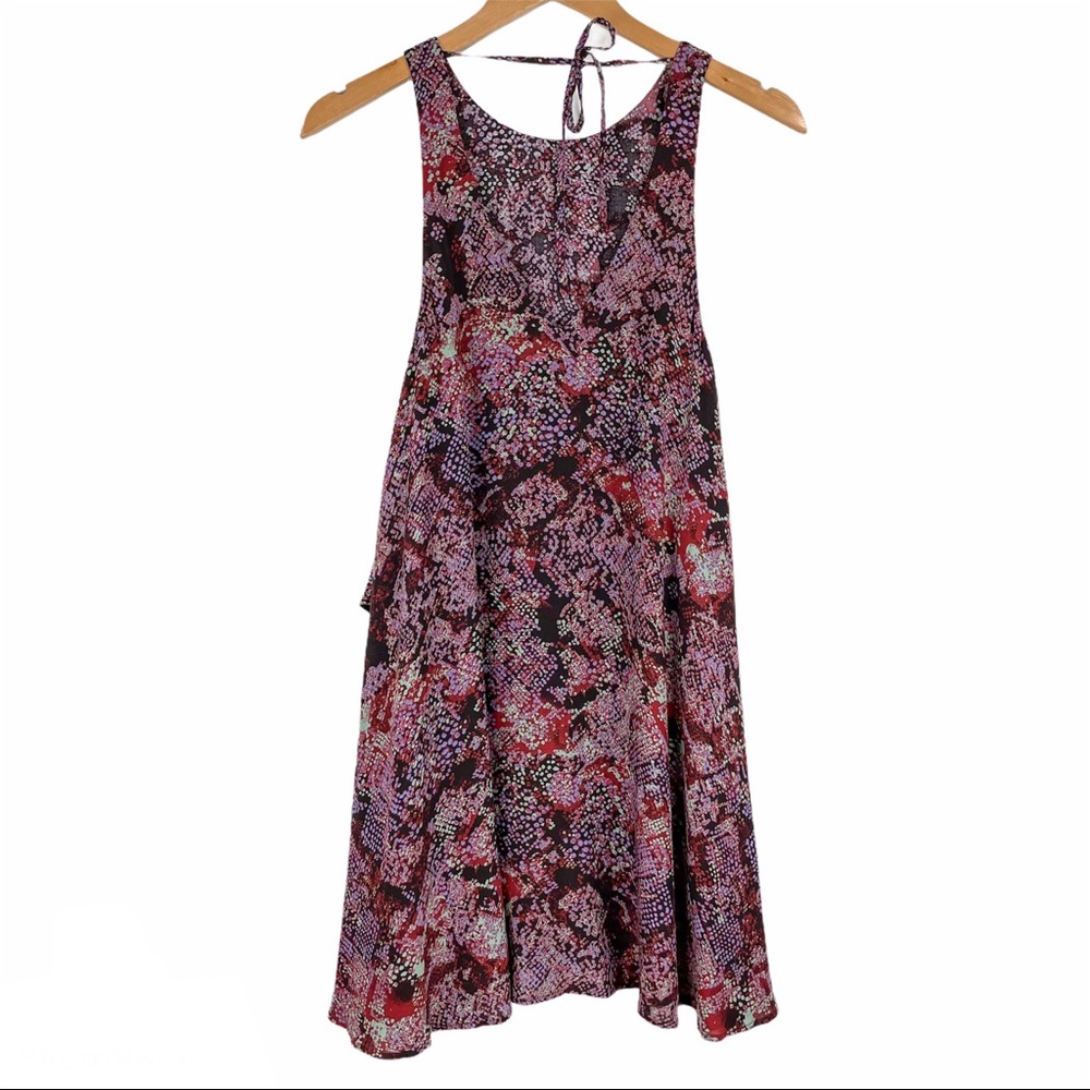 Silence + Noise Printed Wrap Open Back Mini Dress - image 4